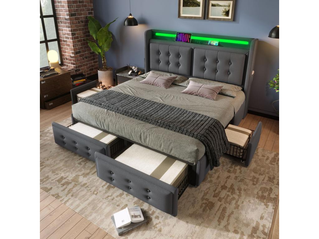 Matelas gris, 140 x 200 cm