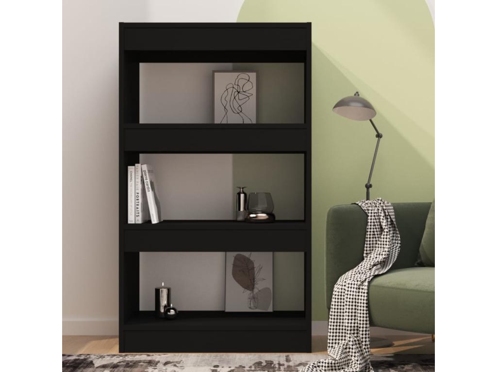 Bibliothèque en bois d'ingénierie noir