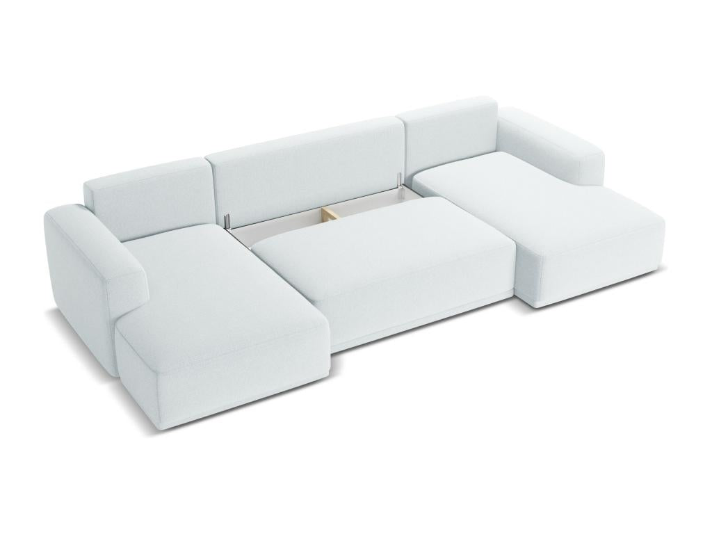 Canapé-lit en tissu bleu