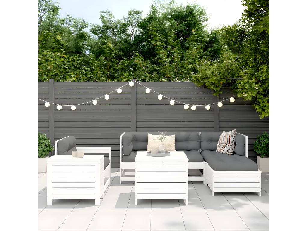 Ensemble de mobilier de jardin en pin blanc - dlz1766578829668