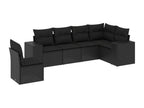 Ensemble de mobilier de jardin en résine tressée noire - dlz1766578962024