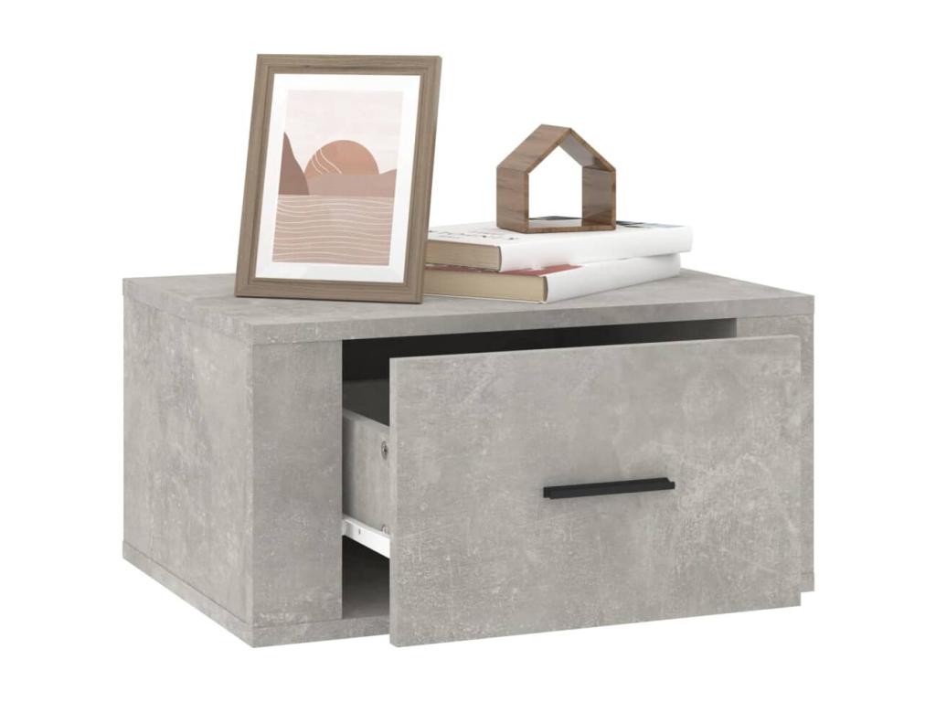 Tables de chevet murales 2 pcs Gris béton 50x36x25 cm EMHY93339