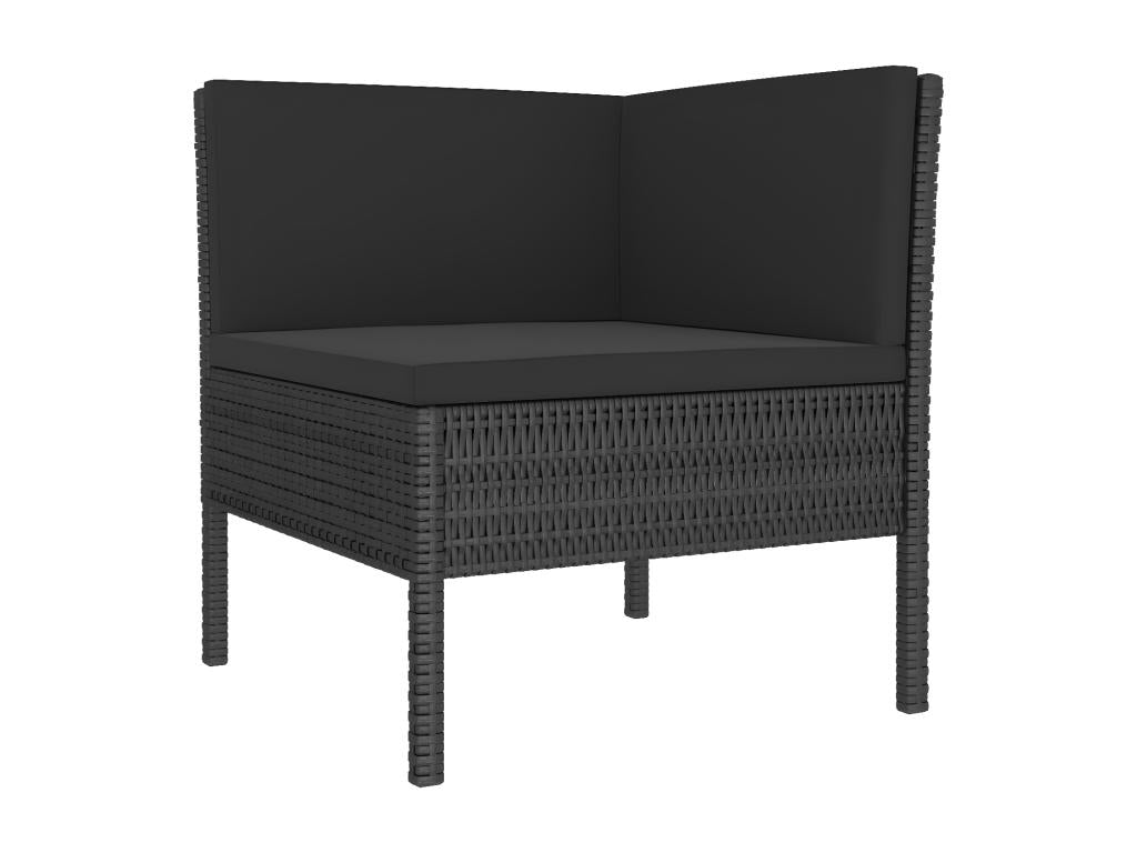 Ensemble de mobilier de jardin en résine tressée noire - dlz1766578983979