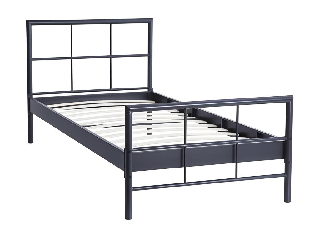 Lit en métal anthracite, 90 x 200 cm