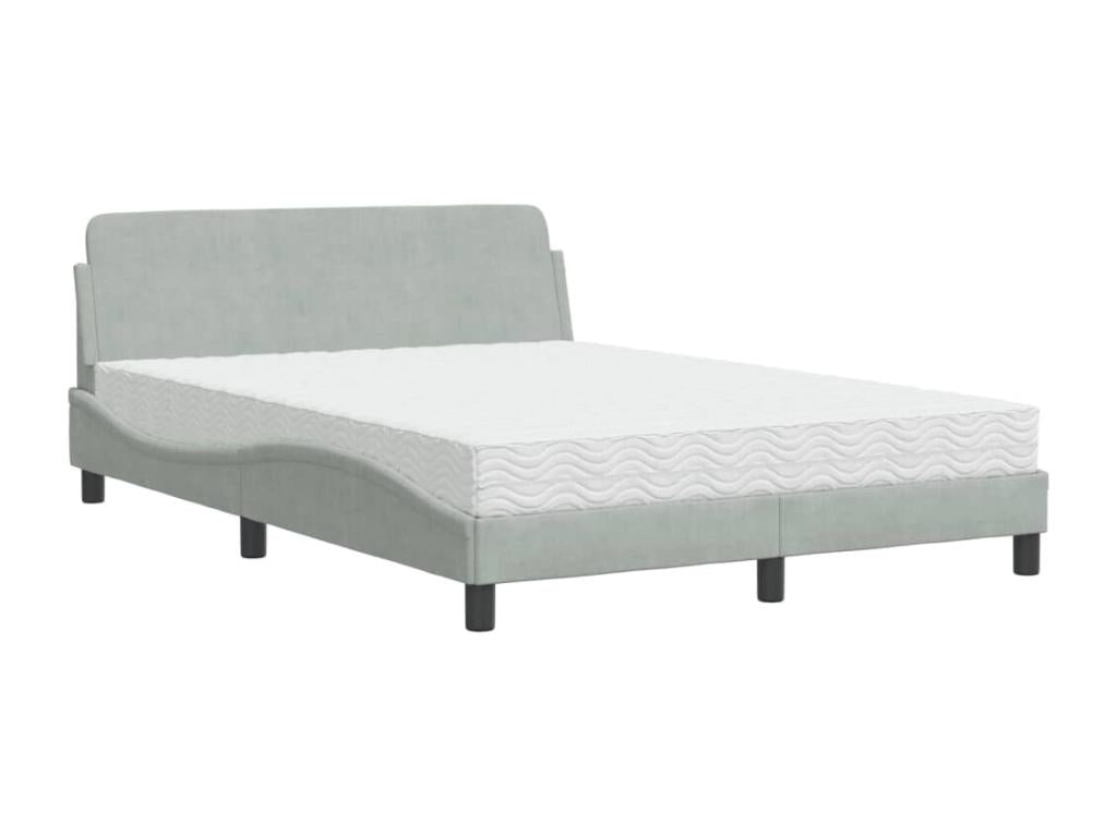 Matelas en velours gris, 140 x 190 cm - dlz1766578327333