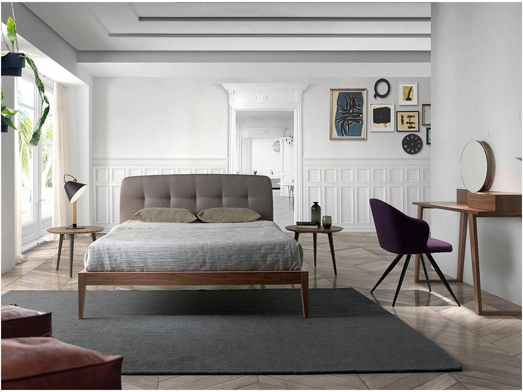 Lit en tissu gris, 150 x 200 cm