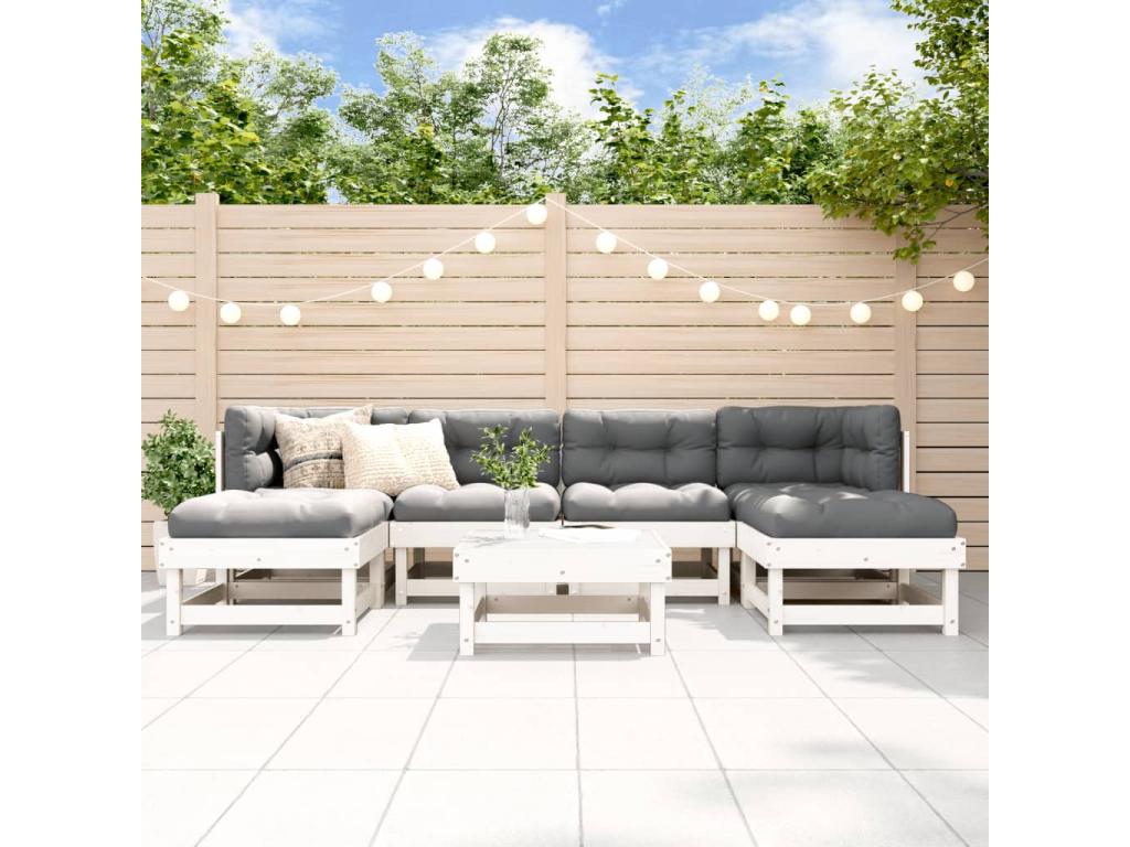 Ensemble de mobilier de jardin en pin blanc - dlz1766578956099