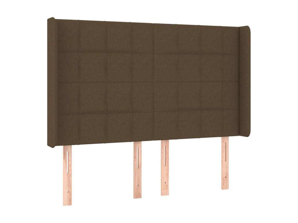 Lit en tissu marron, 147 x 16 x 118 cm