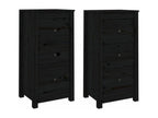 Buffet en bois massif noir, 40 x 35 x 80 cm
