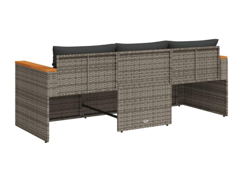 Canapé en résine tressée grise