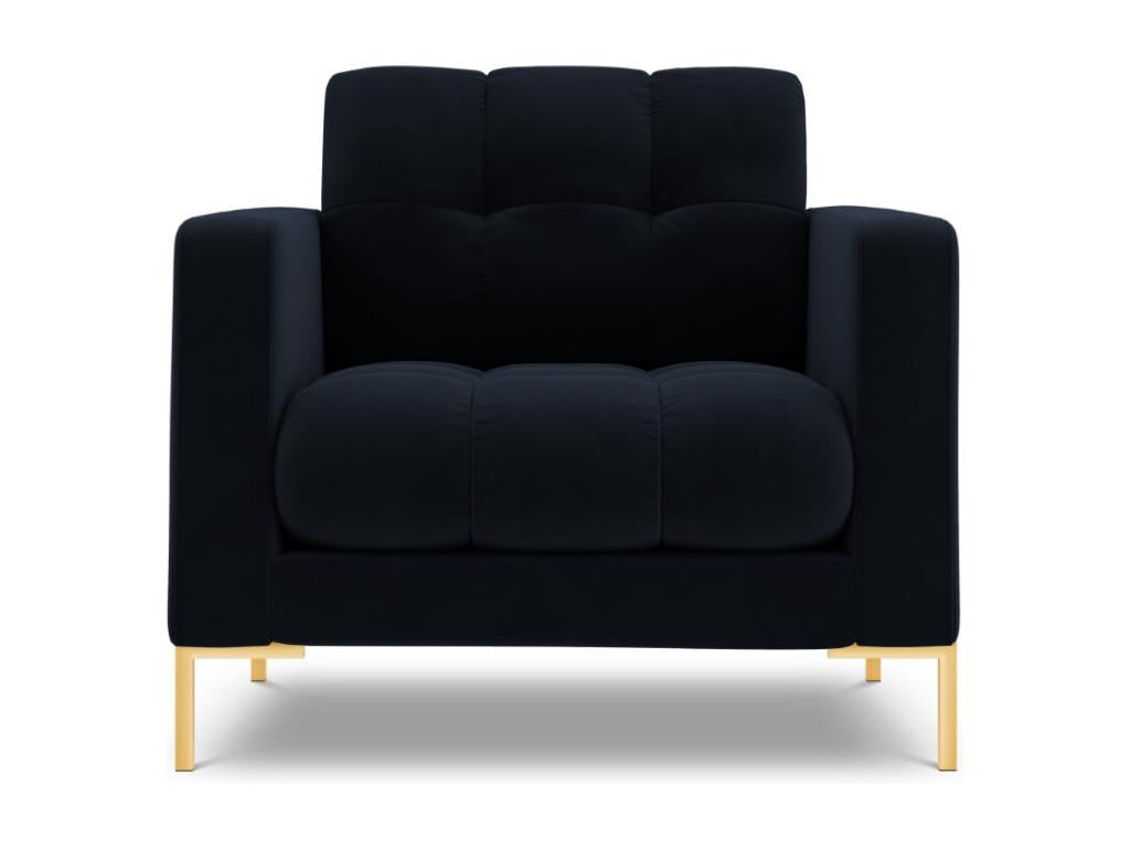 Fauteuil d'appoint en velours bleu, 87 x 92 x 75 cm