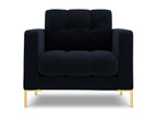 Fauteuil d'appoint en velours bleu, 87 x 92 x 75 cm