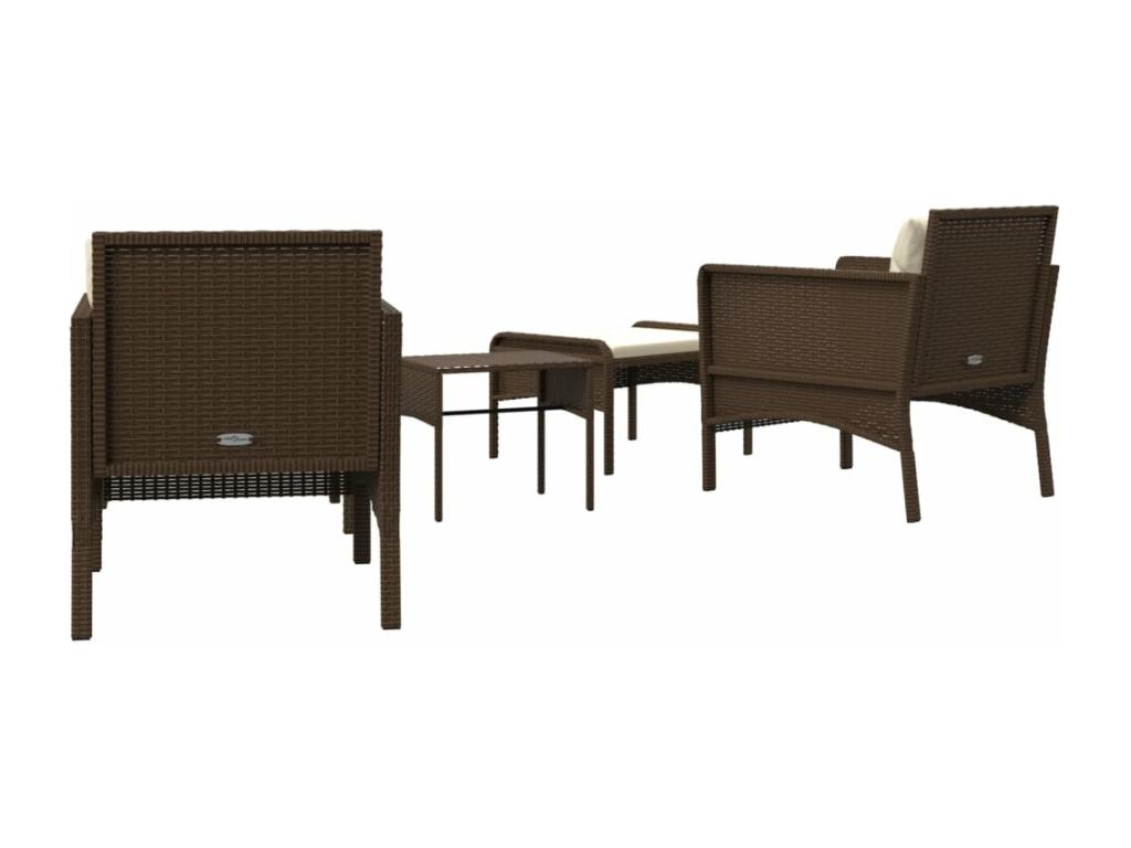 Ensemble de mobilier de jardin en résine tressée marron - dlz1766578941004