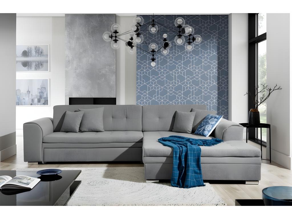 Canapé-lit en tissu gris