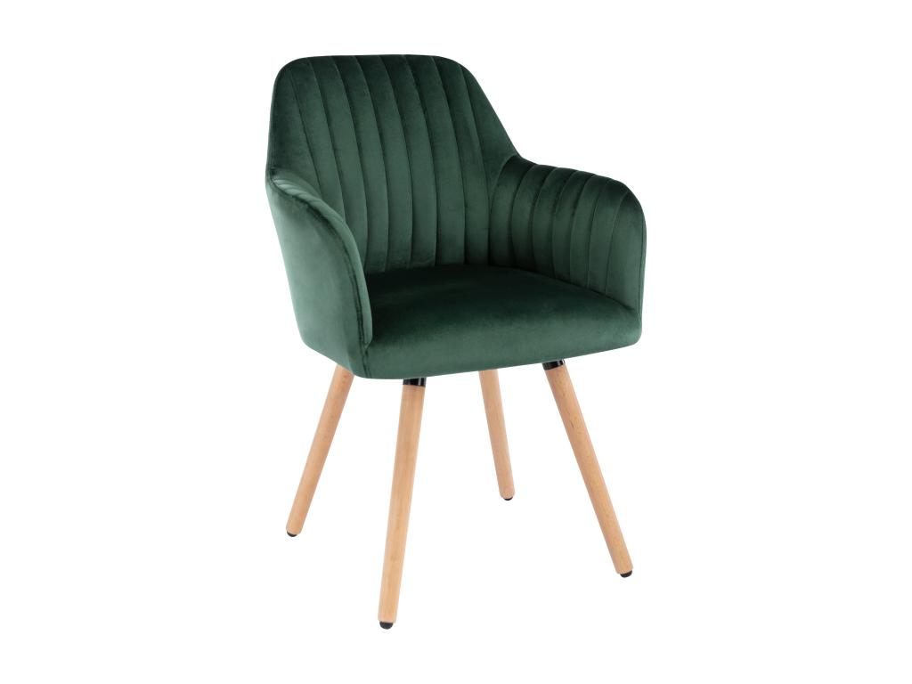 Fauteuil en velours vert - dlz1766578402909