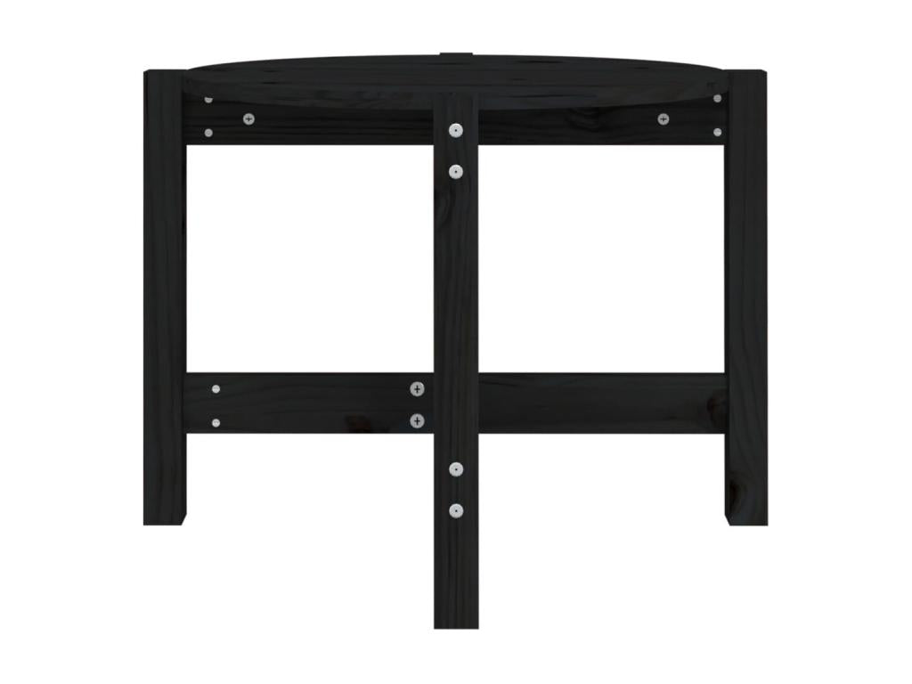 Table basse en bois massif noir, 62,5 x 45 cm