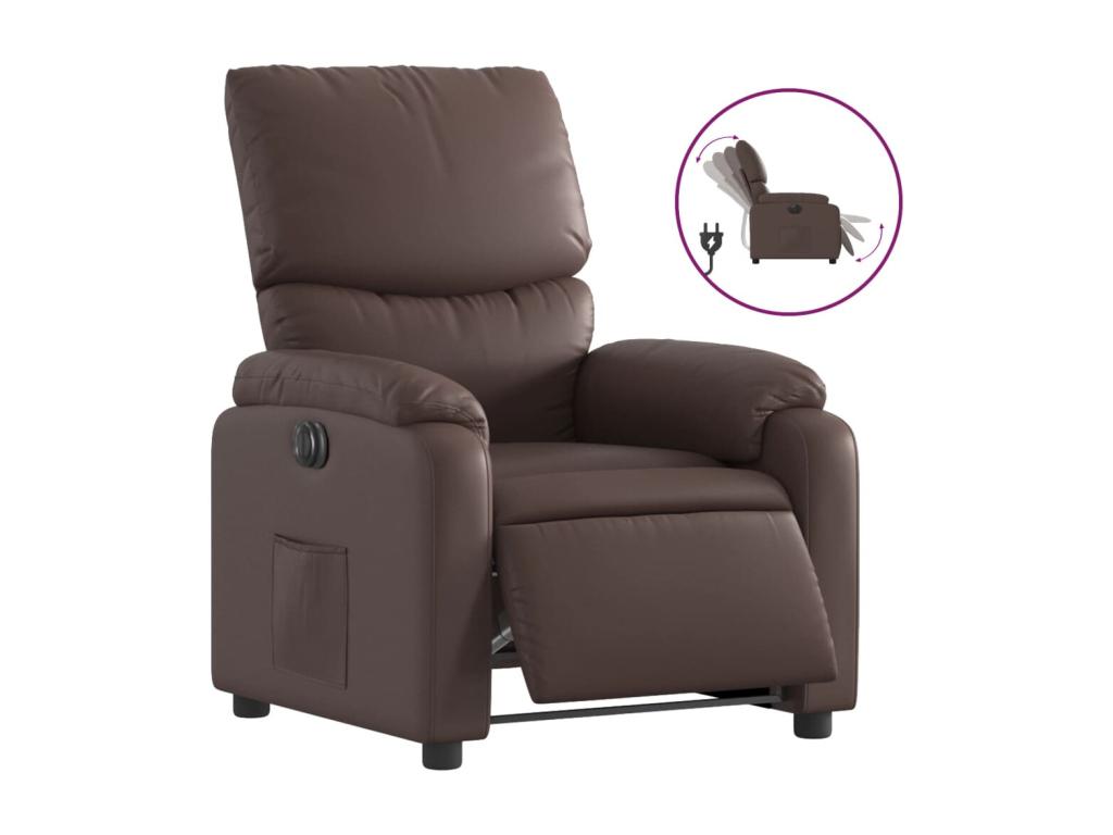 Fauteuil d'appoint en similicuir marron