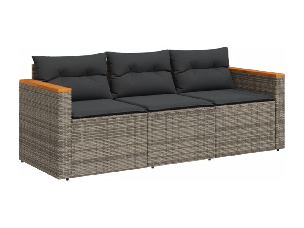 Canapé en résine tressée grise