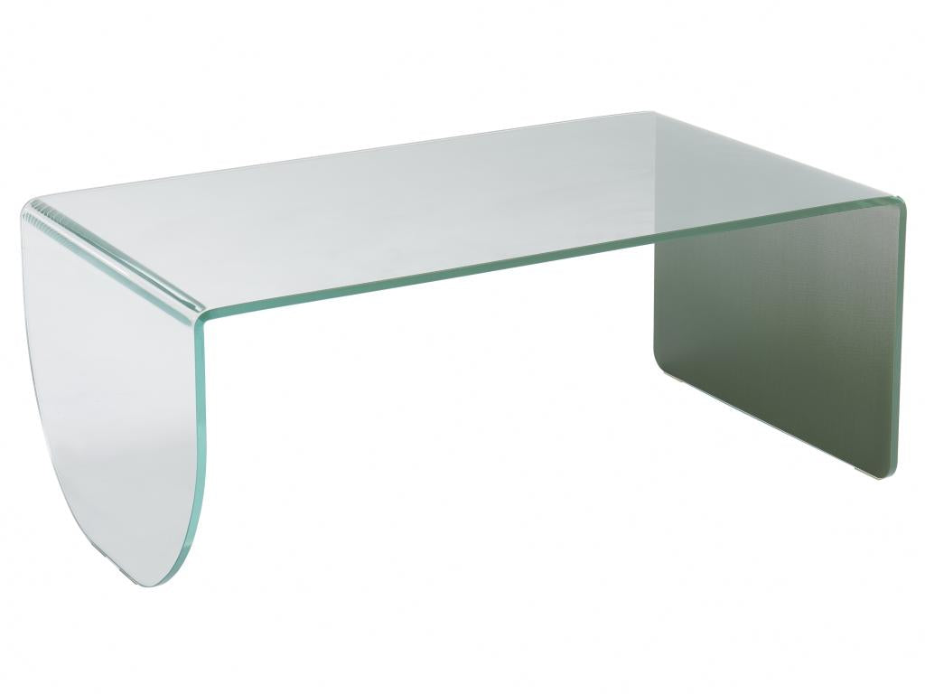 Table basse en verre vert