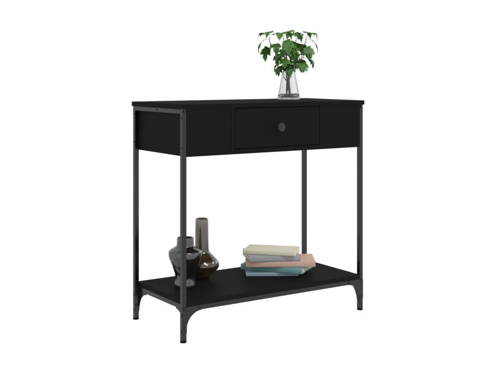 Table en bois d'ingénierie noir, 75 x 34,5 x 75 cm