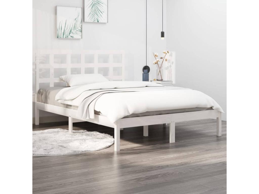 Matelas en bois massif blanc, 120 x 200 cm