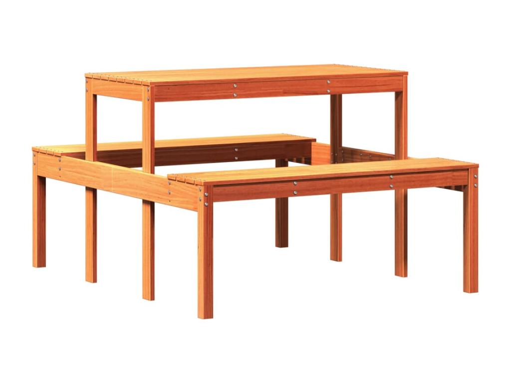 Table en bois massif marron, 110 x 134 x 75 cm