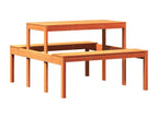 Table en bois massif marron, 110 x 134 x 75 cm