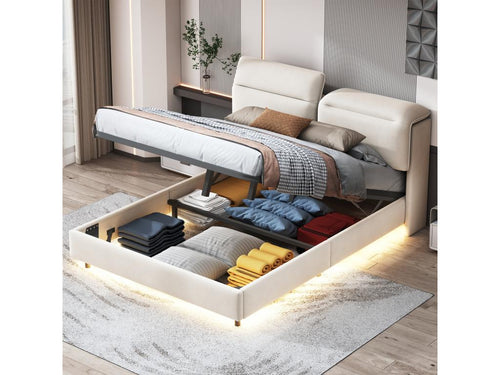 Lit beige, 160 x 200 cm