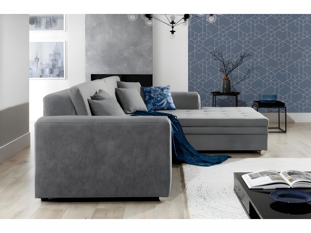 Canapé-lit en tissu gris