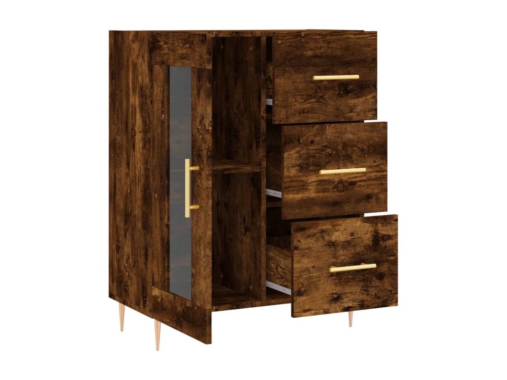 Buffet en chêne brun, 69,5 x 34 x 90 cm