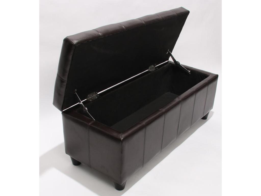 Banc en cuir marron, 112 x 45 x 45 cm