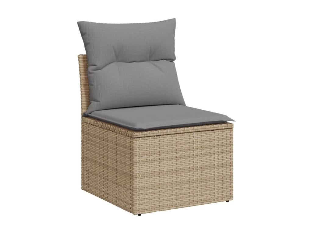 Ensemble de mobilier de jardin en résine tressée beige - dlz1766578366444