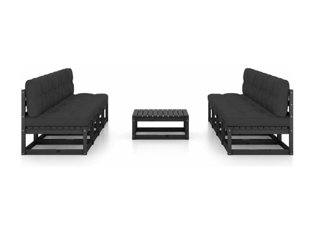 Ensemble de meubles d'extérieur en pin noir