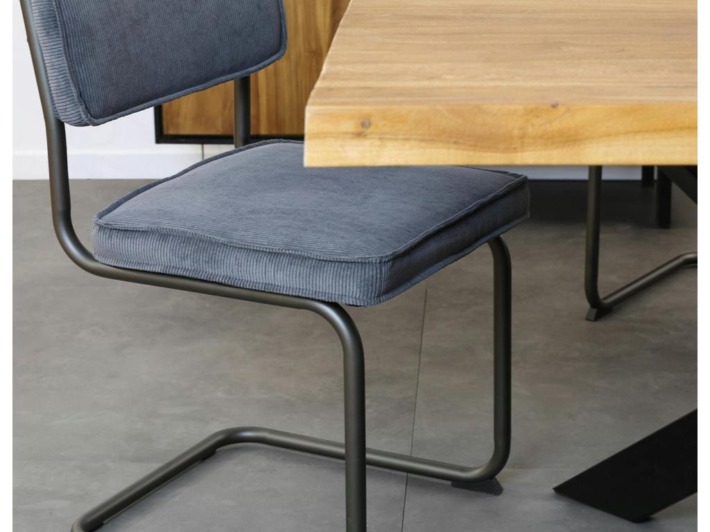 Fauteuil en velours gris