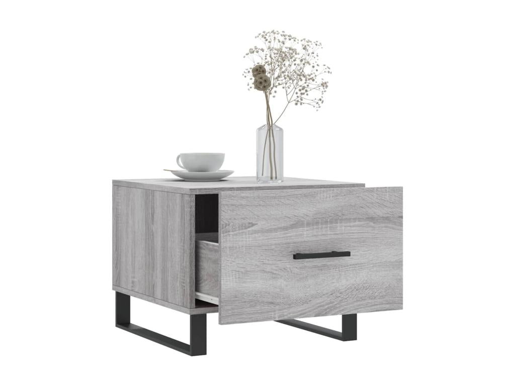 Table basse en bois d'ingénierie gris, 50 x 50 x 40 cm