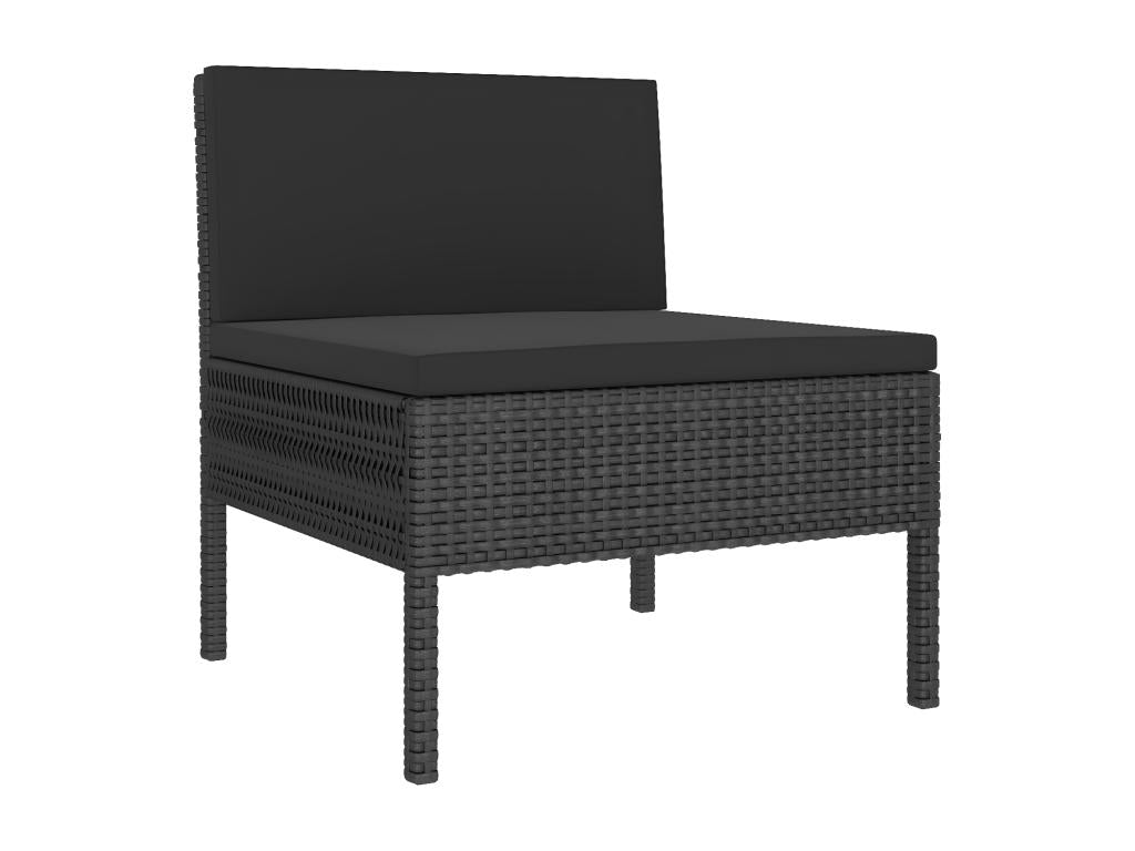 Ensemble de mobilier de jardin en résine tressée noire - dlz1766578983979
