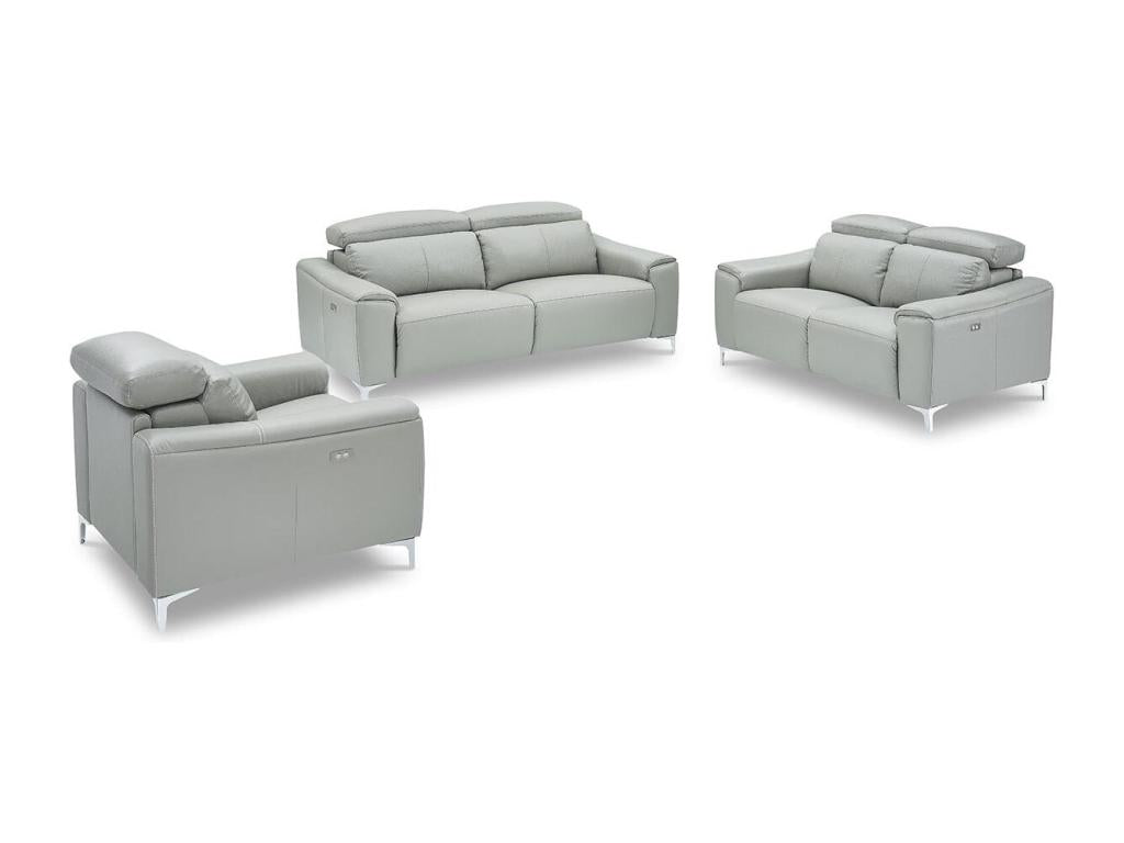 Canapé en cuir gris