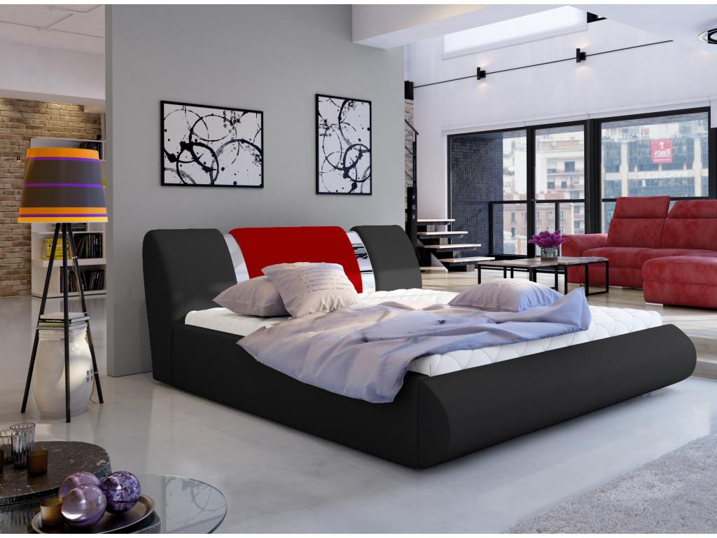 Lit en métal noir, 160 x 200 cm - dlz1766578563869