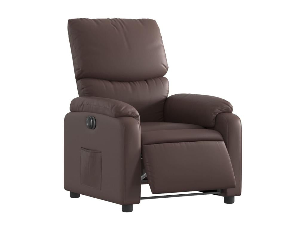 Fauteuil d'appoint en similicuir marron