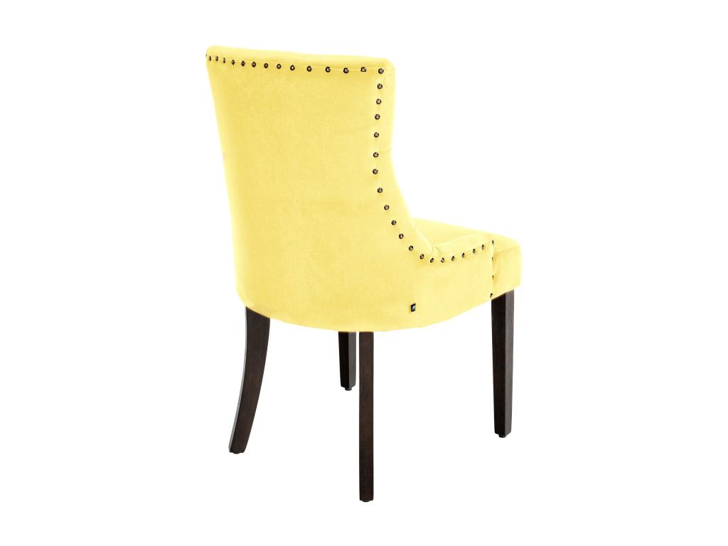 Fauteuil en velours jaune