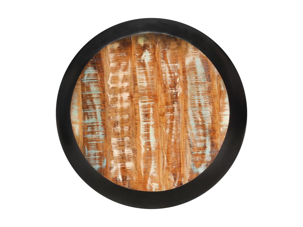 Table basse Noir 68x68x30 cm Bois de récupération solide LCMO40163