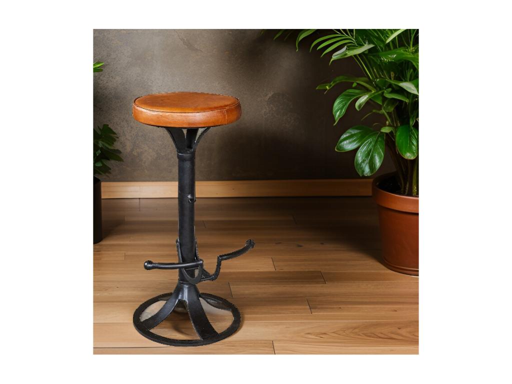 Fauteuil d'appoint en cuir marron