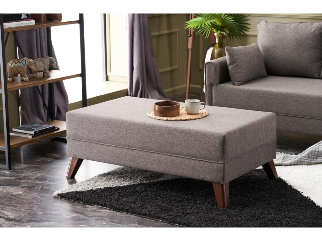 Canapé-lit en tissu marron