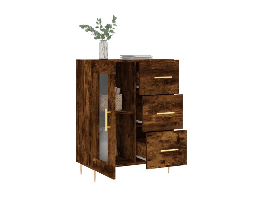 Buffet en chêne brun, 69,5 x 34 x 90 cm