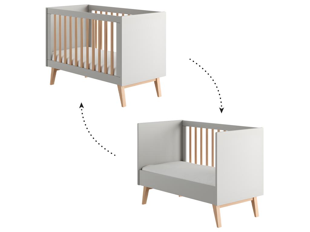 Lit gris, 60 x 120 cm