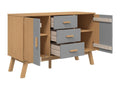 Buffet en bois massif gris, 114 x 43 x 73,5 cm