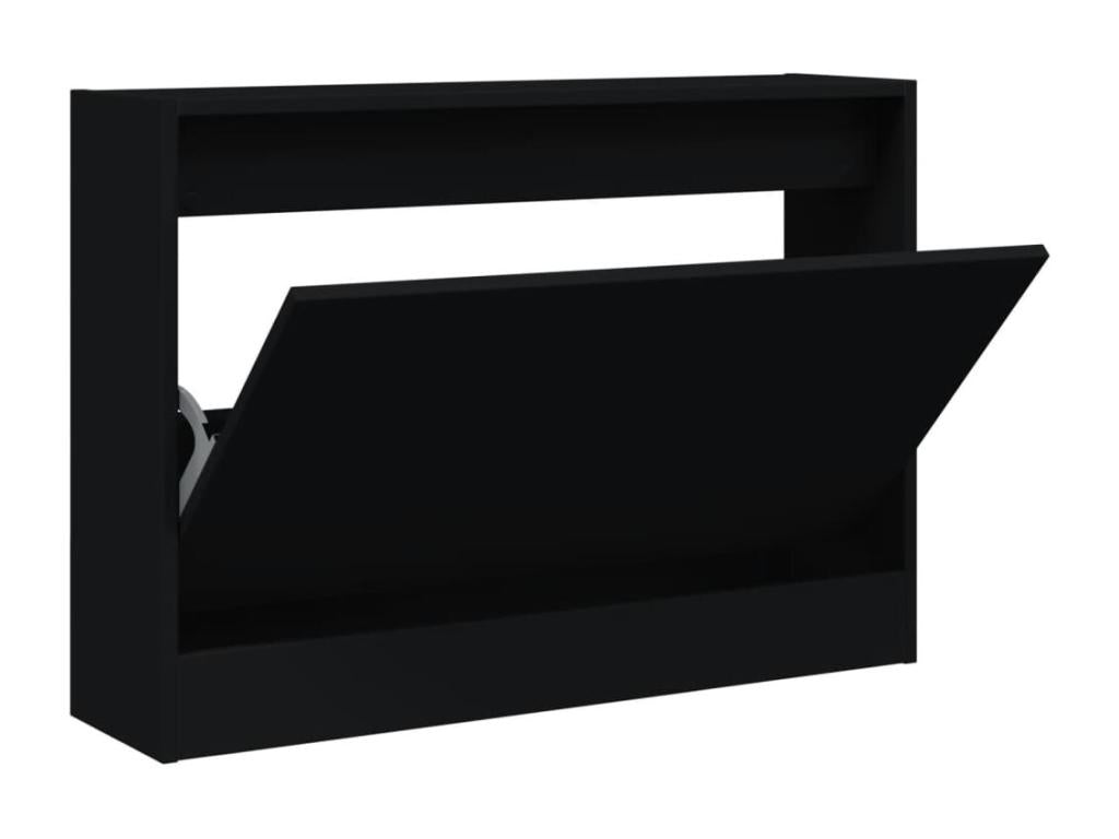 Armoire en bois d'ingénierie noir, 80 x 21 x 57 cm