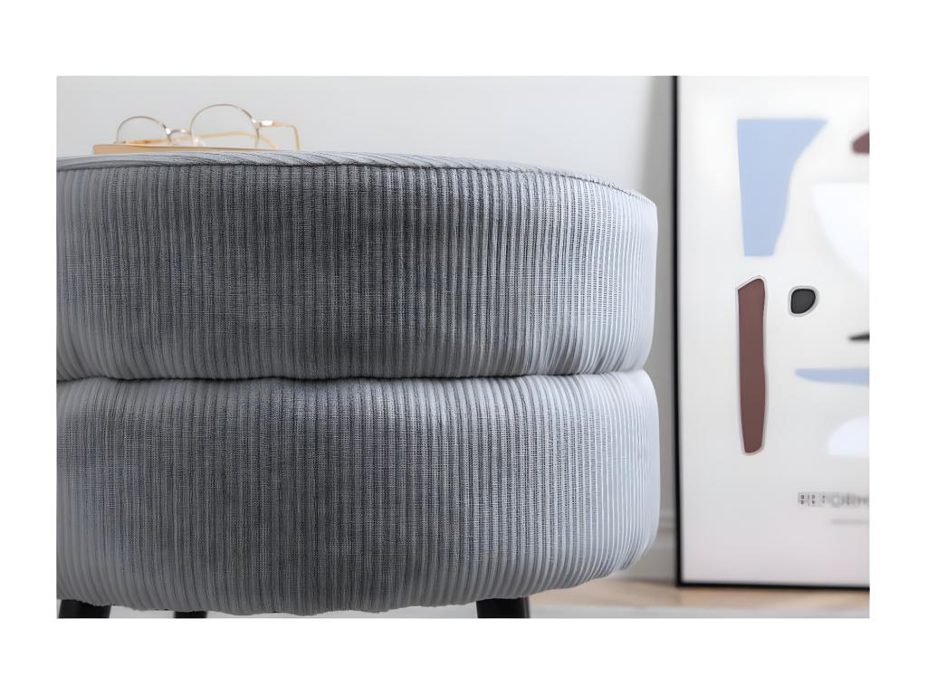 Pouf en velours noir, 40 x 40 x 40 cm