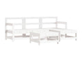 Ensemble de mobilier de jardin en bois massif blanc - dlz1766578881056