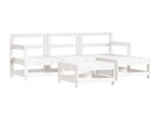 Ensemble de mobilier de jardin en bois massif blanc - dlz1766578881056